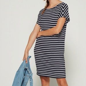 Gap Striped Navy White Nautical Dress Cut-out Back